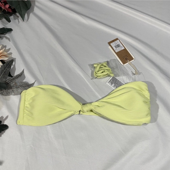 NWT Billabong [‎ XL ] Tanline Lulu Bandeau Bikini Top in Shadow Lime - Picture 3 of 12